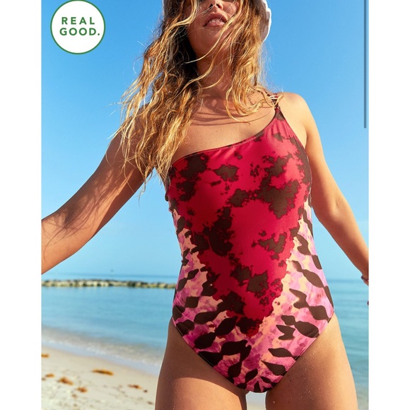 NEW Aerie one shoulder one piece tie dye swimsuit - Picture 3 of 11